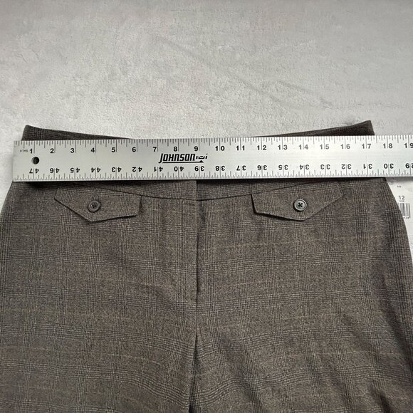 Cabi Womens Mid-Rise Wide-Leg Crop Pant Size 12 Gray Plaid Style 630 Casual New - Picture 5 of 9